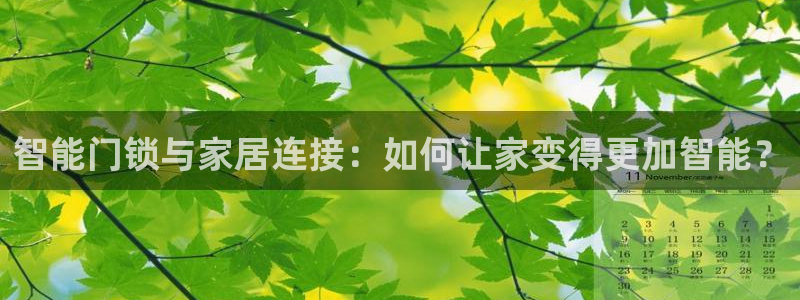澳门大利来记官网：智能门锁与家居连接：如何让家变得更加智能？