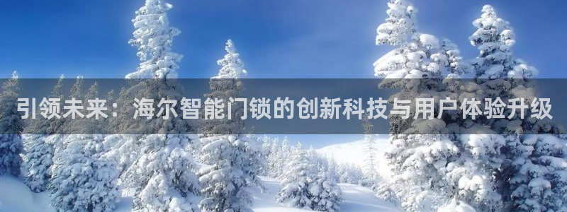 利记娱乐网官网：引领未来：海尔智能门锁的创新科技与用户体验升