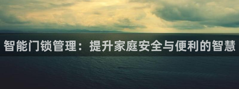 利记体育平台官网：智能门锁管理：提升家庭安全与便利的智慧